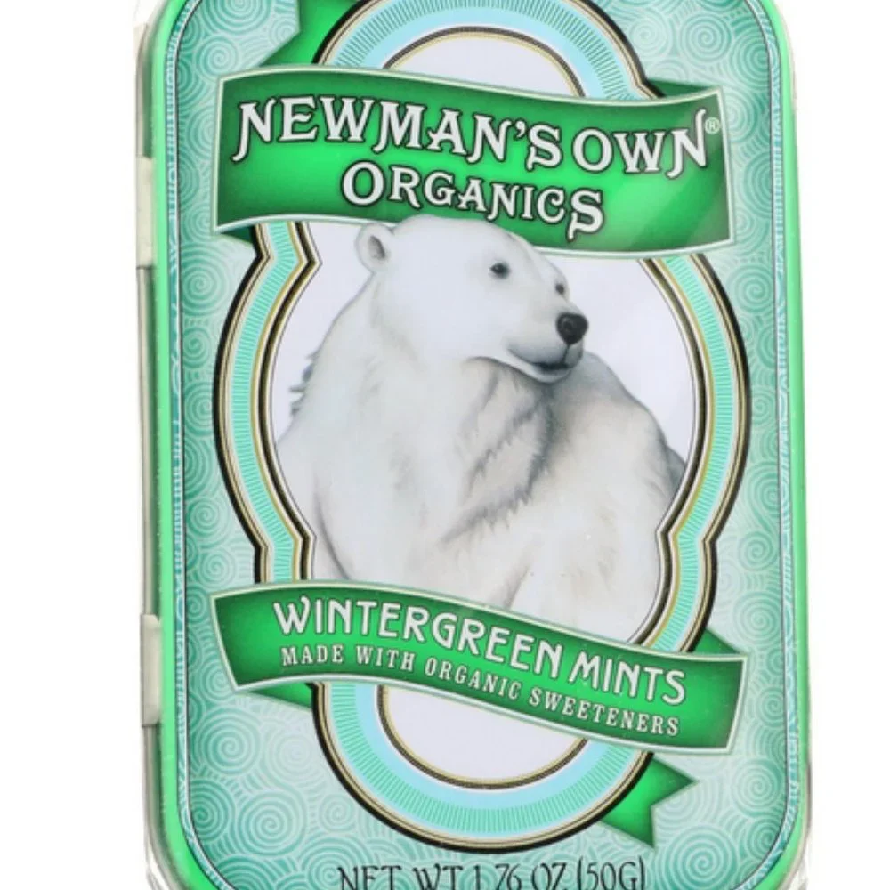 Newman's Own Green Wintergreen Mints Polar Bear Metal Tin Altered Art Crafts